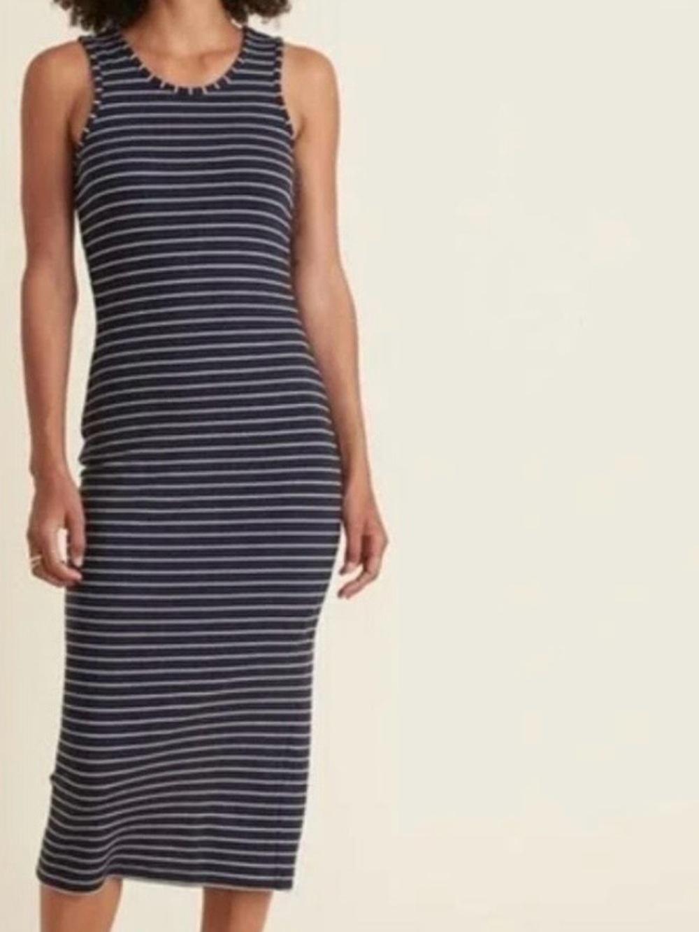 Marine Layer Lexi Daytime Tank Midi Dress Blue/White Stripe Medium